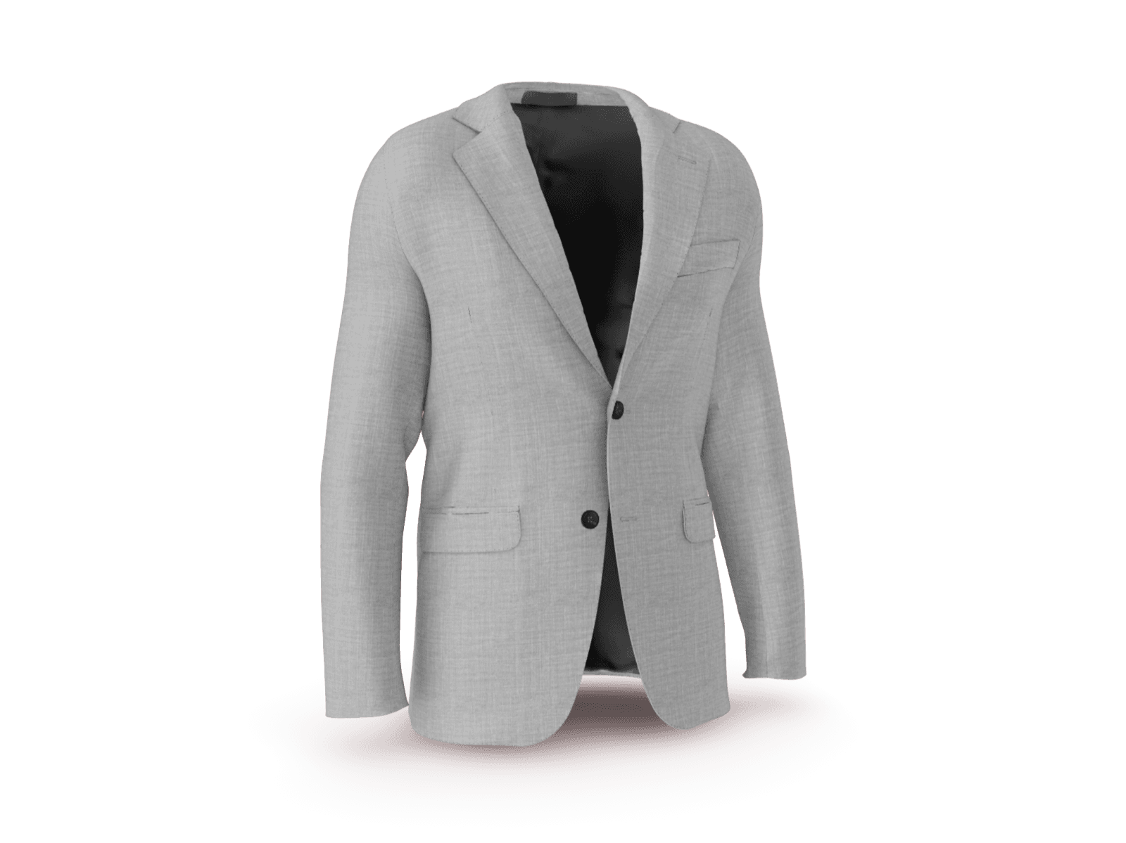 A light grey single-breasted wool blazer in the configurator