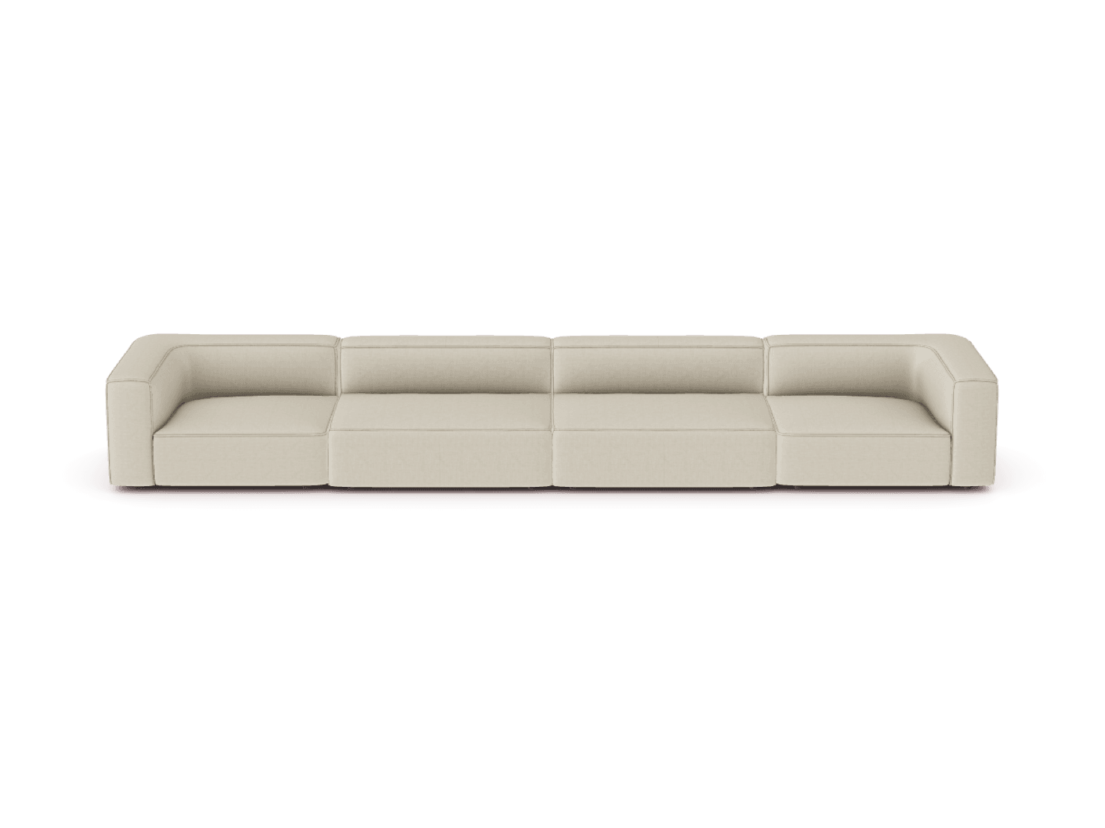 A black three-seat modular sofa in the configurator