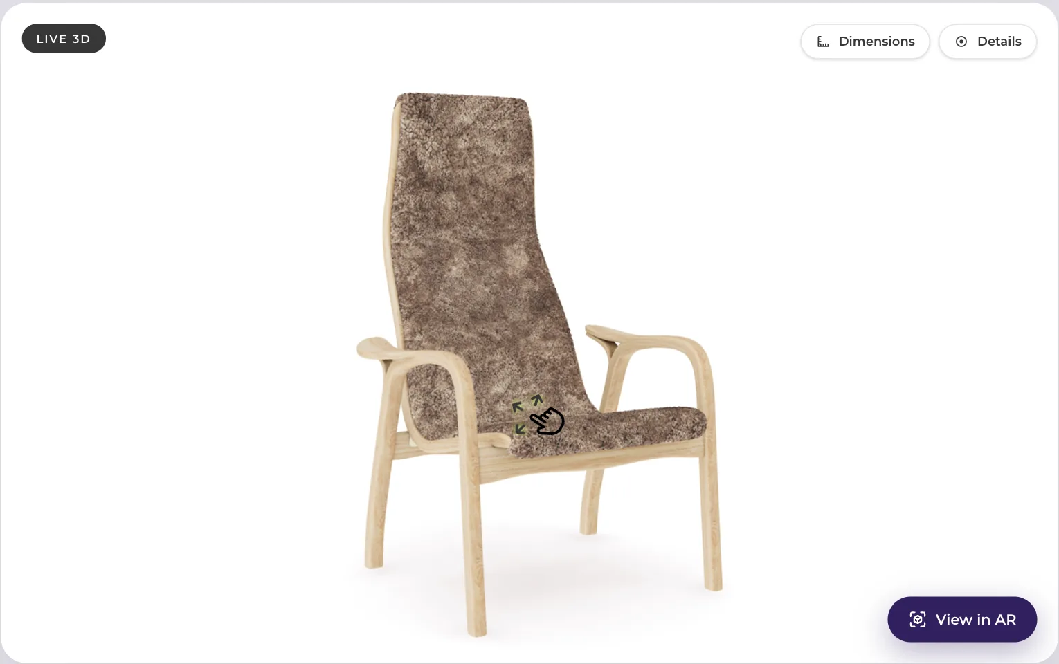 A 3D model of a lounge chair, ready to turn